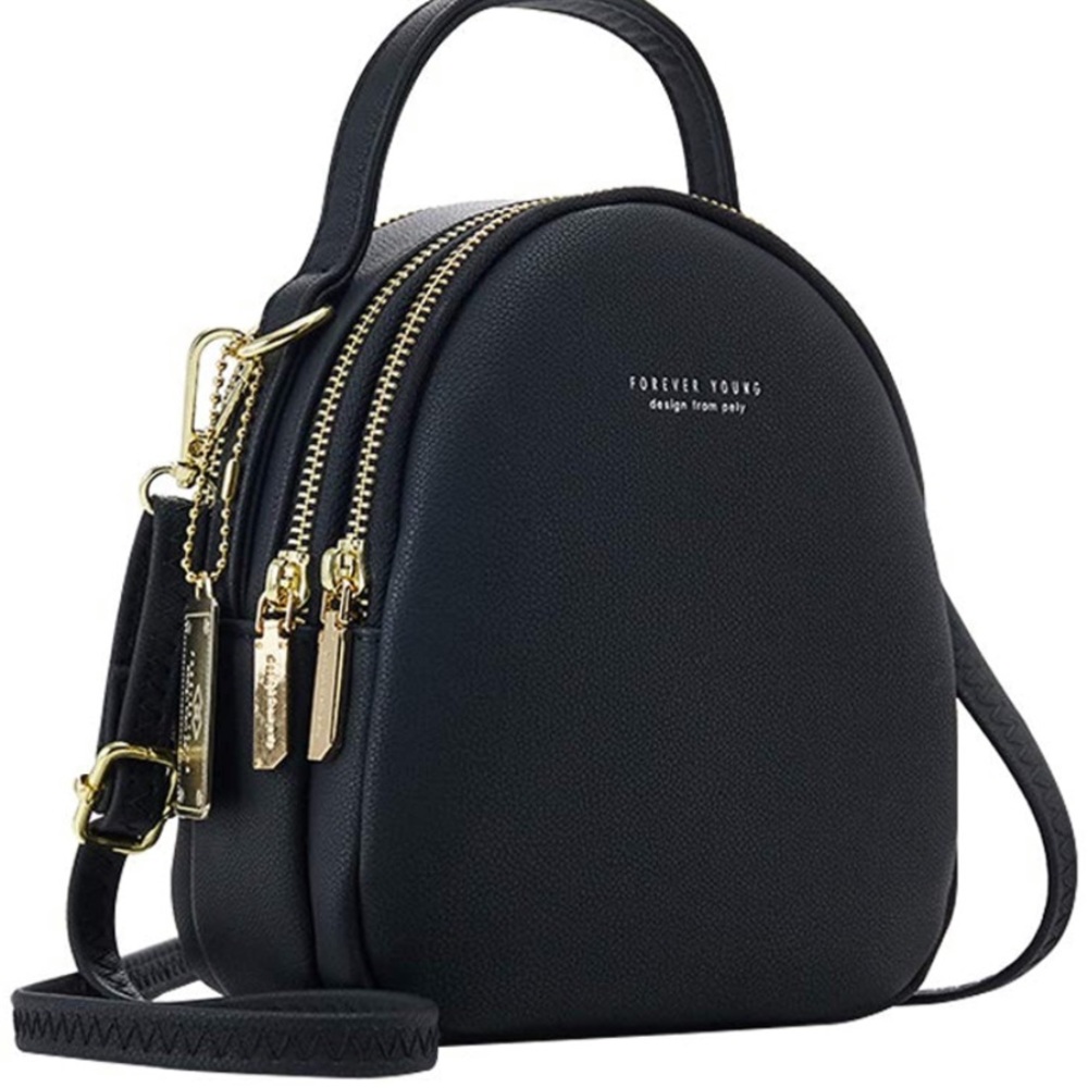 Black Mini Backpack Purse for Women Crossbody Phone Bag Wallets Handbags Clutch